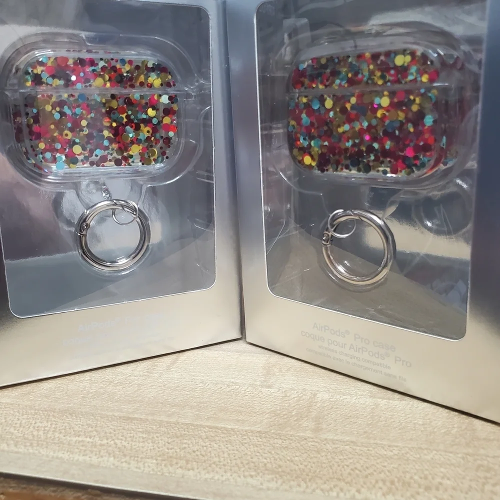 Colorful Glitter AirPods Pro Case with Keychain